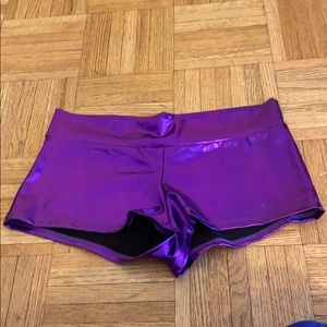 Shiny purple shorts